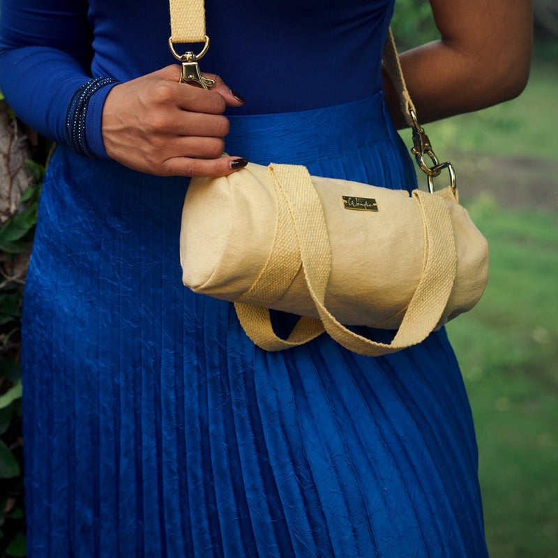 Naturally Dyed Mini Duffel - Yellow | Verified Sustainable Womens Bag on Brown Living™