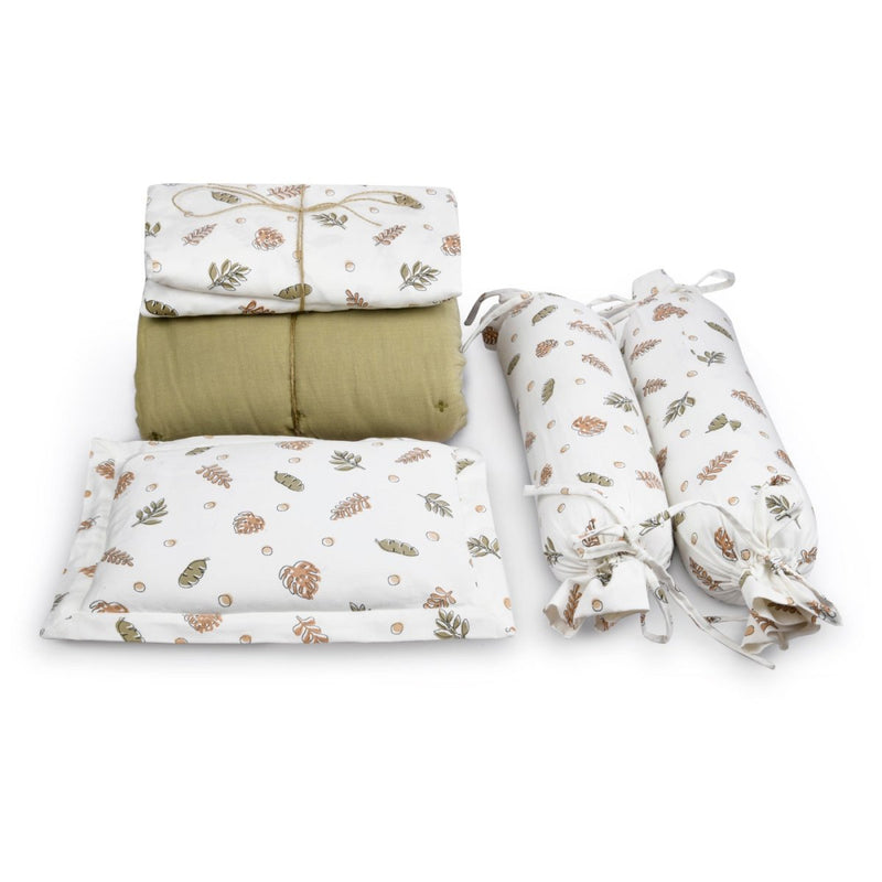 Buy Naturally Dyed Organic Cotton Crib Set- Falling Leaves | Shop Verified Sustainable Baby Bottles & Accessories on Brown Living™