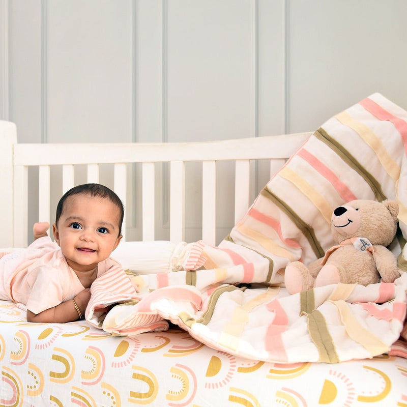 Buy Naturally Dyed Organic Cotton Crib Set- You are my Sunshine | Shop Verified Sustainable Products on Brown Living