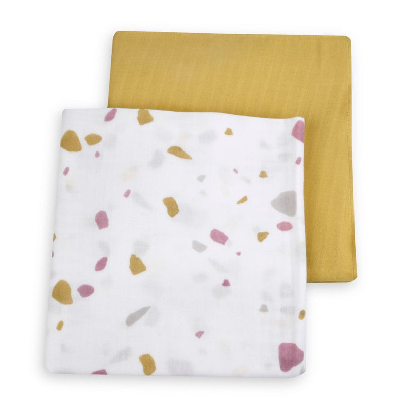 Buy Naturally Dyed Organic Muslin Blanket & Swaddles (Set of 3)- Rocks & Pebbles | Shop Verified Sustainable Products on Brown Living