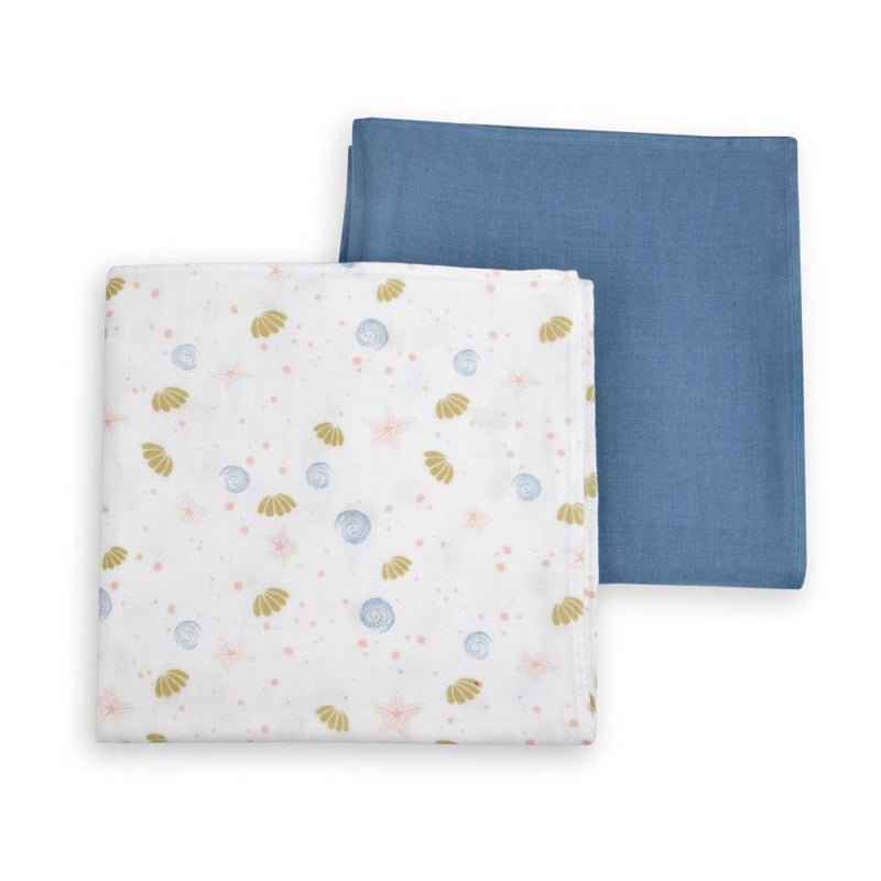 Buy Naturally Dyed Organic Muslin Blanket & Swaddles (Set of 3)- Sea of Dreams | Shop Verified Sustainable Baby Swaddle on Brown Living™