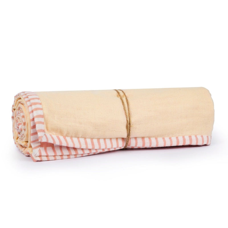 Buy Naturally Dyed Organic Muslin Blanket- You are my Sunshine | Shop Verified Sustainable Products on Brown Living