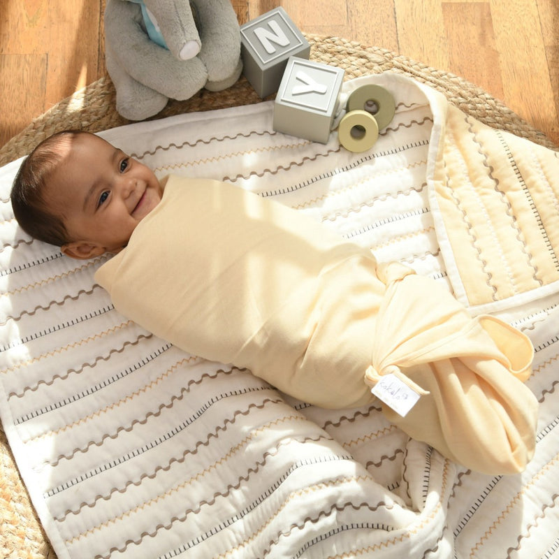 Buy Naturally Dyed Organic Muslin Quilt- Ziggity Zaggity | Shop Verified Sustainable Products on Brown Living