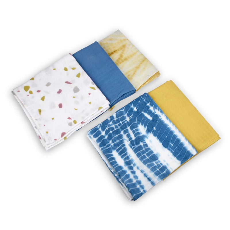 Buy Naturally Dyed Organic Muslin Swaddles (Set of 5)- It’s a Boy | Shop Verified Sustainable Baby Swaddle on Brown Living™