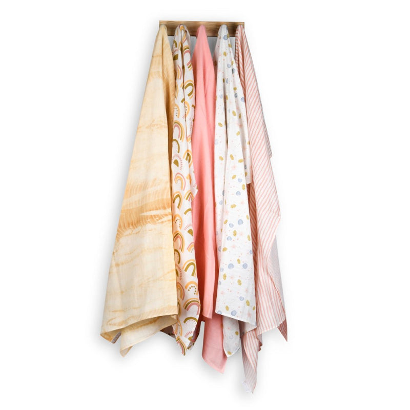 Buy Naturally Dyed Organic Muslin Swaddles (Set of 5)- It’s a Girl | Shop Verified Sustainable Products on Brown Living