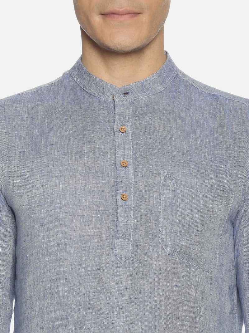 Buy Navy Blue Colour Hemp Short Kurta | Shop Verified Sustainable Mens Kurta on Brown Living™