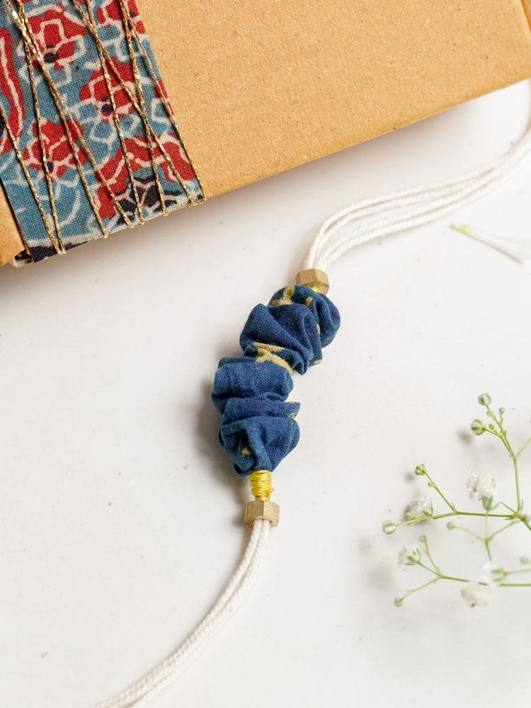 Buy Neel - Upcycled Ajrakh Rakhi | Shop Verified Sustainable Rakhi on Brown Living™