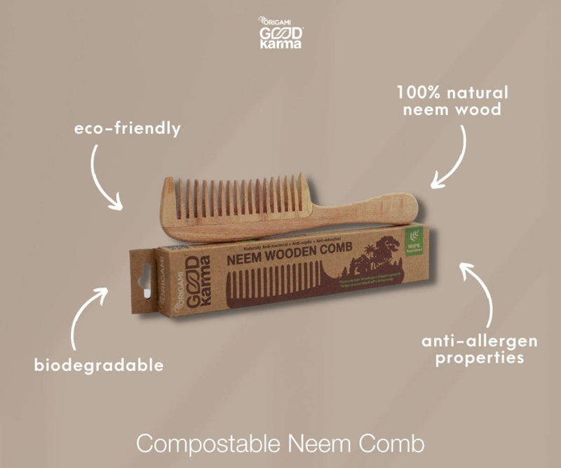 Buy Neem Comb pack of - pack of 2 | Shop Verified Sustainable Hair Comb on Brown Living™