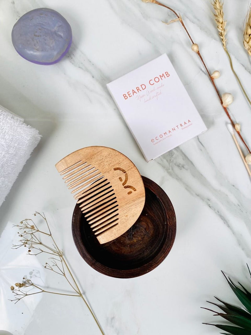 Neem Wood Beard Comb | Verified Sustainable Hair Comb on Brown Living™