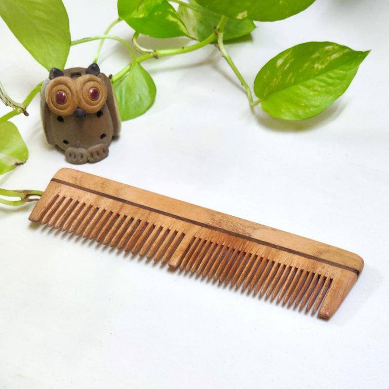 Buy Neem Wood Comb - set of 3 | Shop Verified Sustainable Hair Comb on Brown Living™