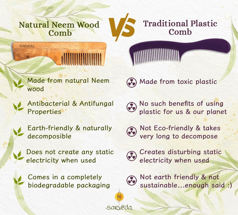 Buy Neem Wood Comb with Anti-fungal & Anti-bacterial Properties for Healthy Hair and Scalp | Shop Verified Sustainable Hair Comb on Brown Living™