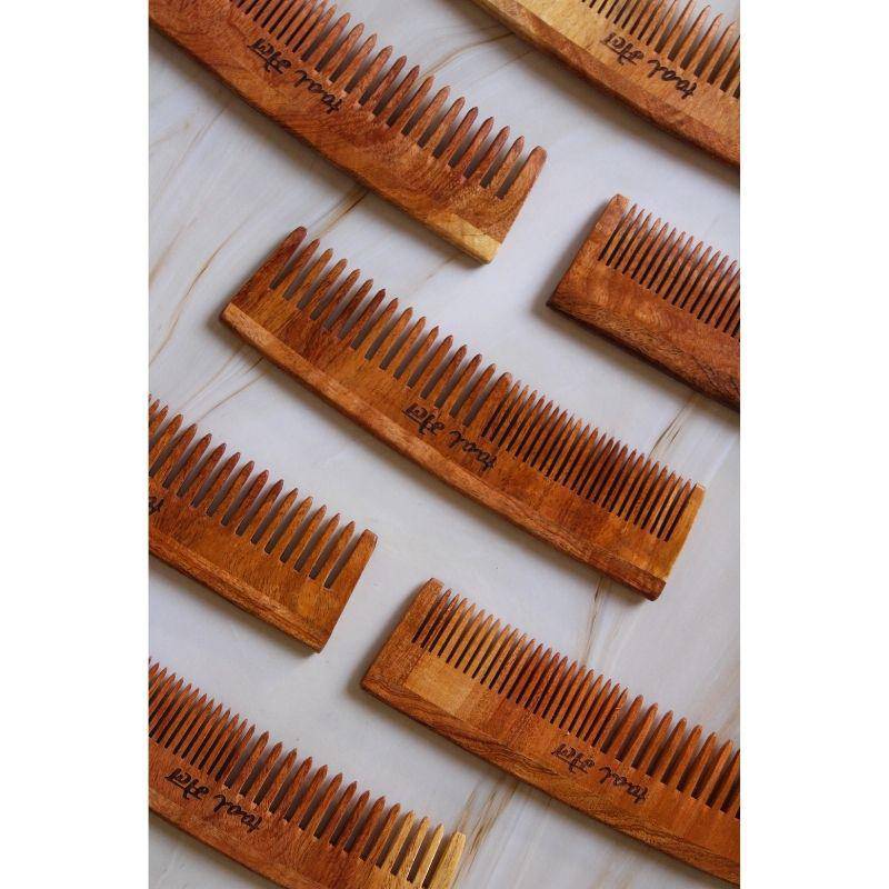 Buy Neem wood Dual Tooth Comb - Pack of 1 | Shop Verified Sustainable Hair Comb on Brown Living™