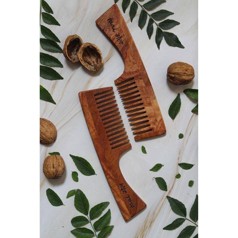 Buy Neem wood Handle Comb | Wide Toothed Tips | Pack of 1 | | Shop Verified Sustainable Hair Comb on Brown Living™