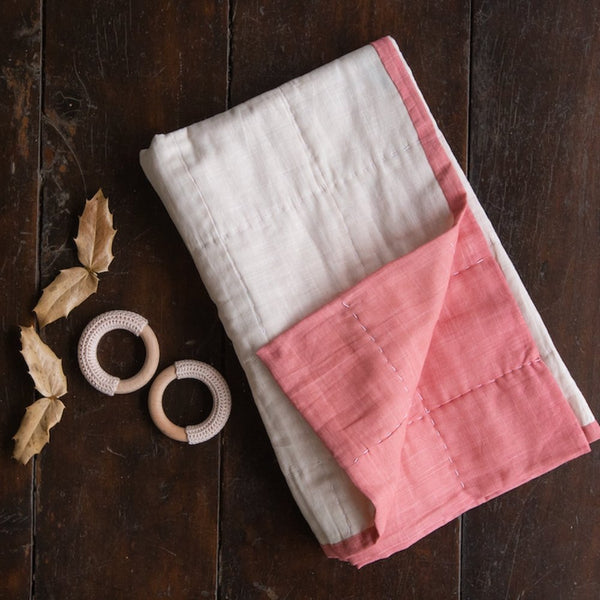 Buy Kathi New Born Quilt with set of 2 teethers | Shop Verified Sustainable Baby Bottles & Accessories on Brown Living™