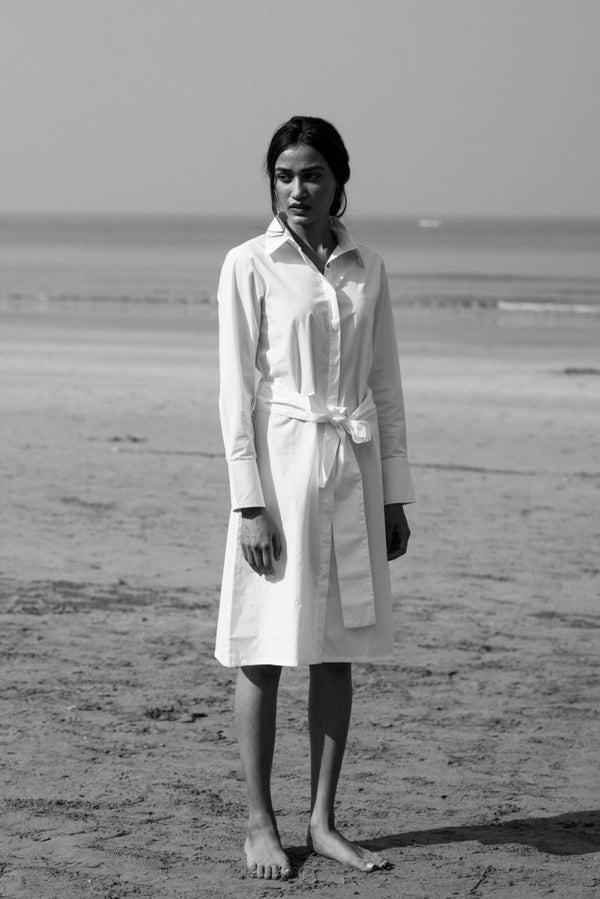 Buy Nina White Poplin Shirt Dress | Shop Verified Sustainable Womens Dress on Brown Living™