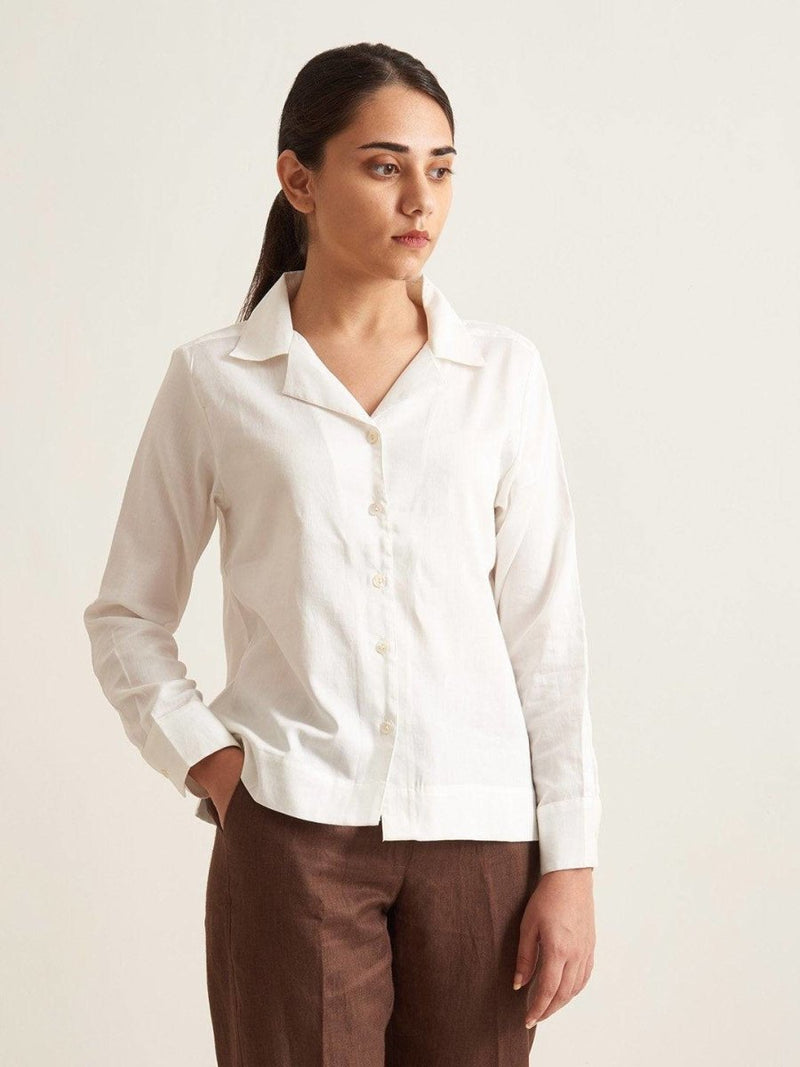 Buy Notch Collar Shirt | Shop Verified Sustainable Womens Shirt on Brown Living™