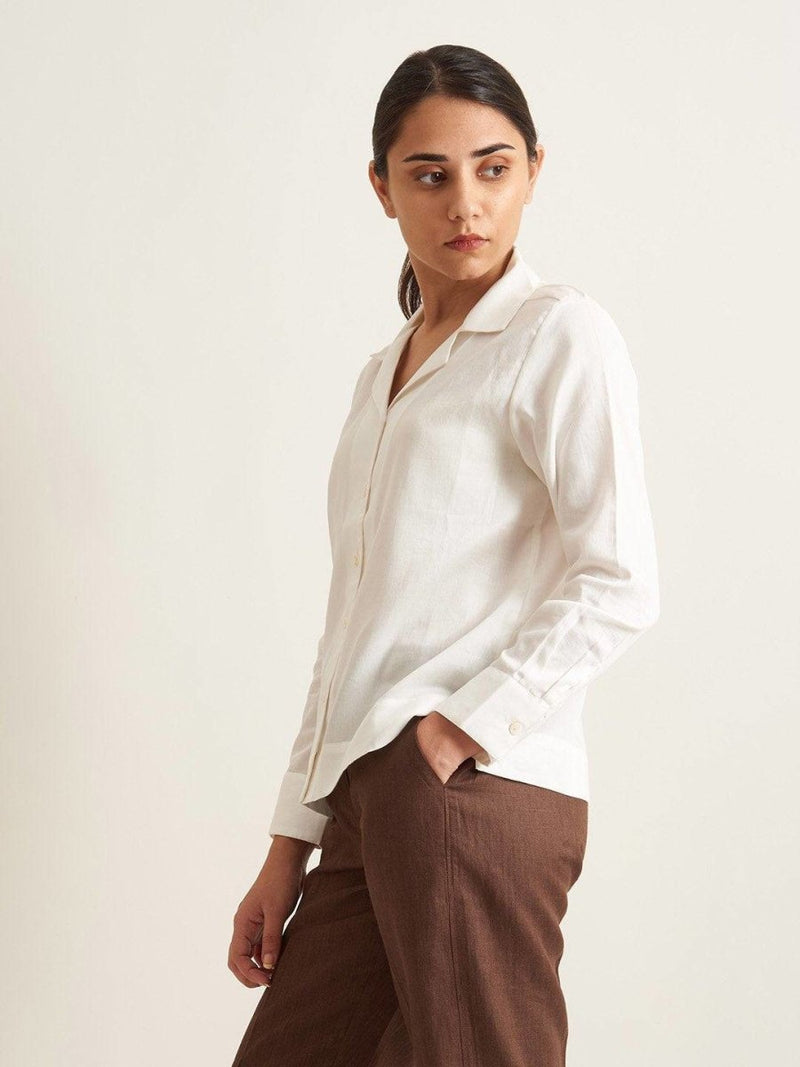 Buy Notch Collar Shirt | Shop Verified Sustainable Womens Shirt on Brown Living™