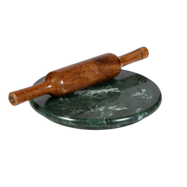 Buy Oasis Green Chakla Belan/Polpat Set - 9" Marble | Shop Verified Sustainable Kitchen Tools on Brown Living™