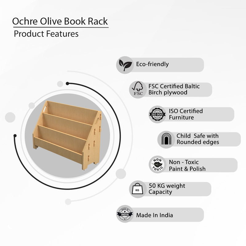 Buy Ochre Olive Book Rack (L) | Shop Verified Sustainable Decor & Artefacts on Brown Living™