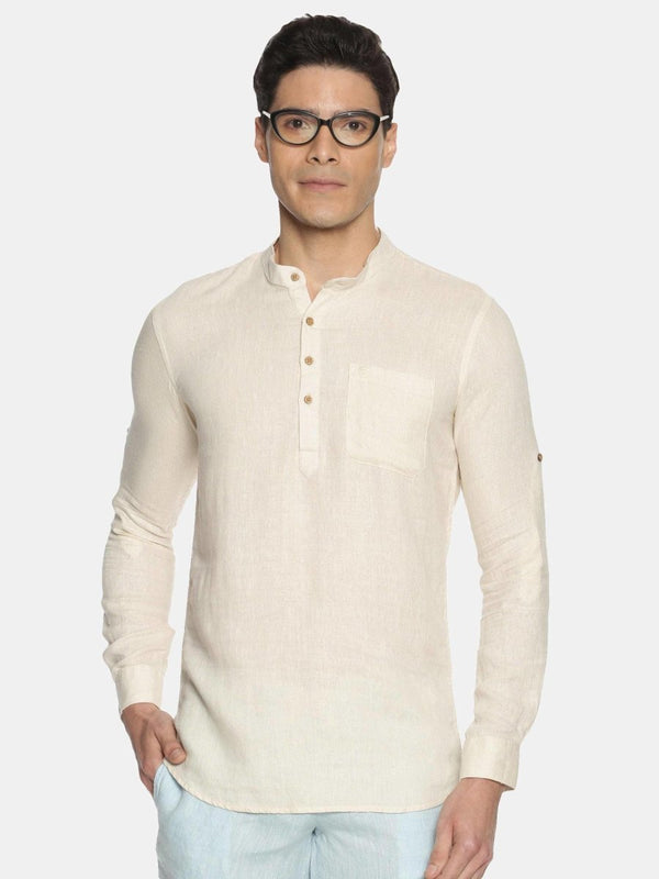 Buy Off White Colour Hemp Short Kurta | Shop Verified Sustainable Mens Kurta on Brown Living™