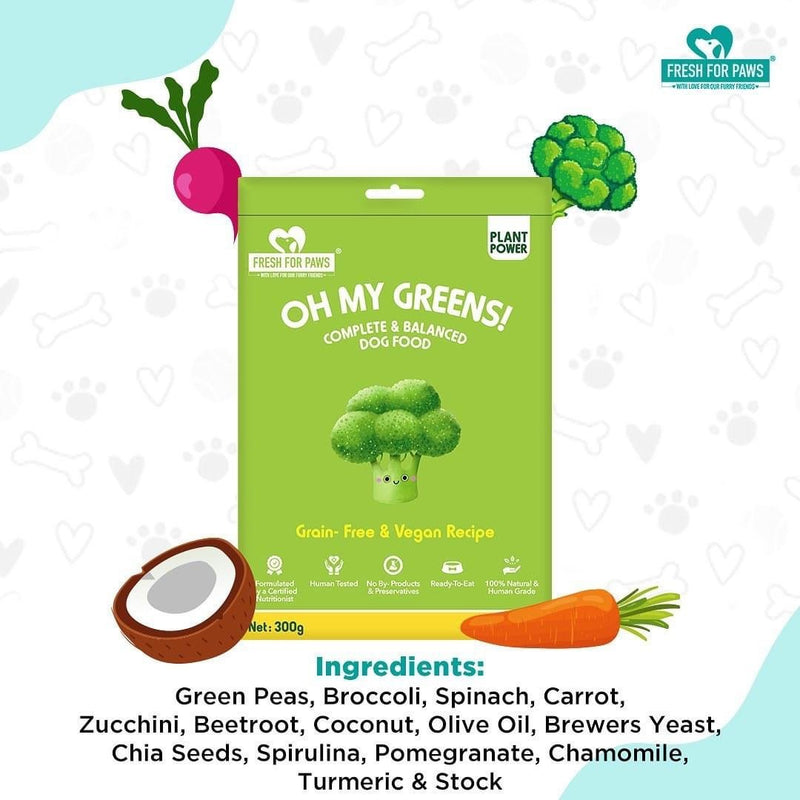 Buy Oh My Greens | 100 gram pack of 3 | Shop Verified Sustainable Pet Food on Brown Living™