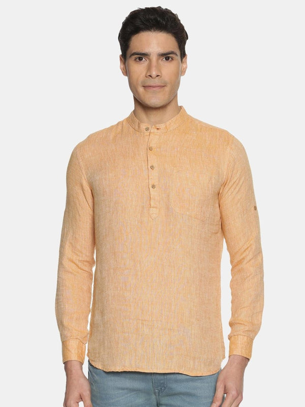 Buy Orange Colour Hemp Short Kurta | Shop Verified Sustainable Mens Kurta on Brown Living™