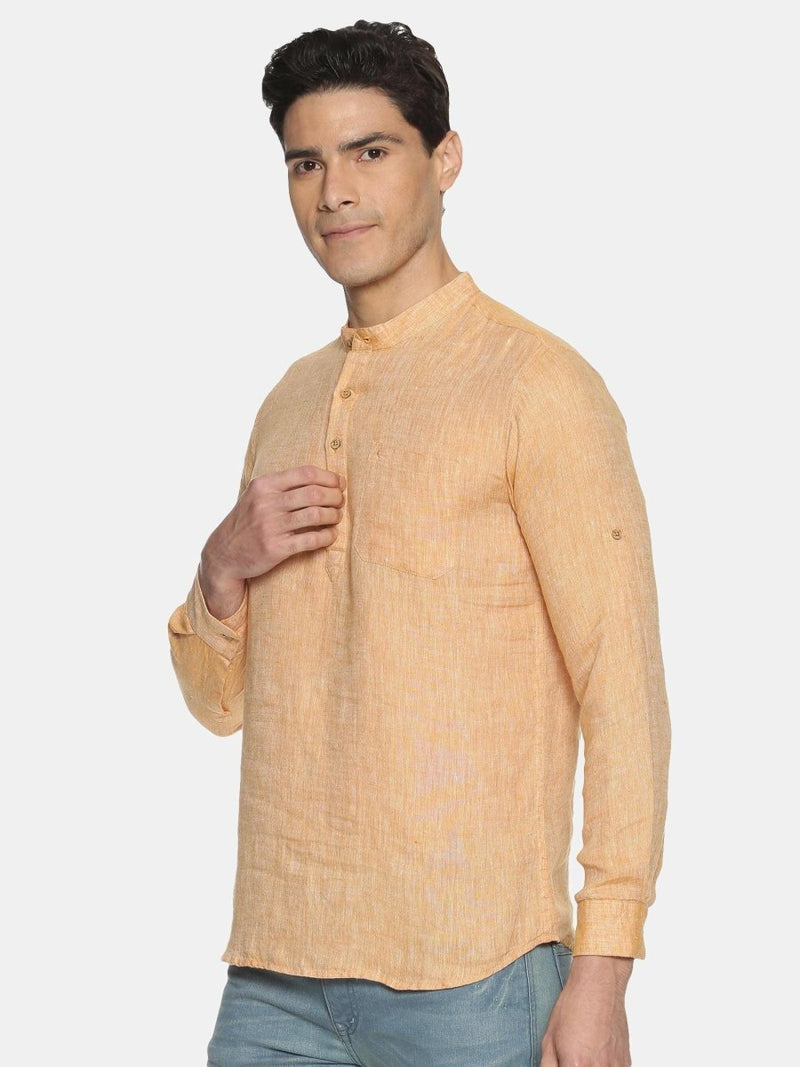 Buy Orange Colour Hemp Short Kurta | Shop Verified Sustainable Mens Kurta on Brown Living™