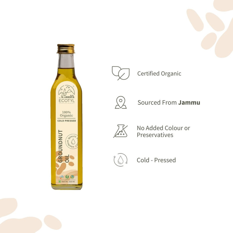 Buy Organic Cold-Pressed Groundnut Oil- 500 ml | Shop Verified Sustainable Cooking Oils on Brown Living™