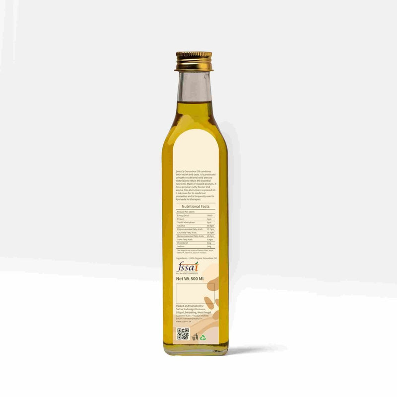 Buy Organic Cold-Pressed Groundnut Oil- 500 ml | Shop Verified Sustainable Cooking Oils on Brown Living™