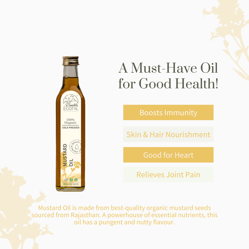 Buy Organic Cold-Pressed Mustard Oil- 500 ml | Shop Verified Sustainable Cooking Oils on Brown Living™