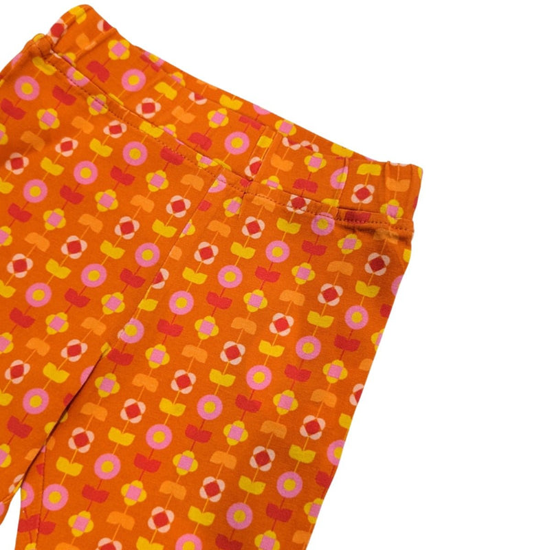 Buy Organic Cotton Baby Girl Leggings - Indian Flora Orange | Shop Verified Sustainable Girls Leggings on Brown Living™