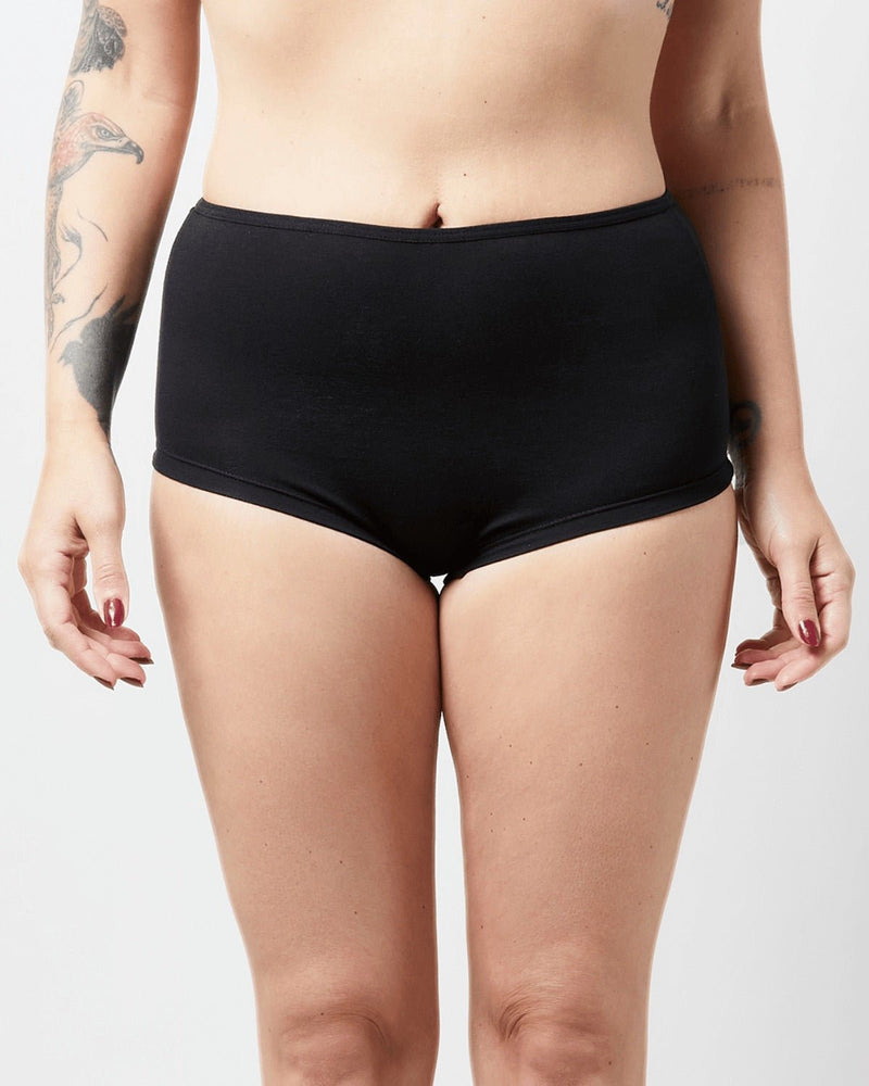 Organic Cotton Boyshorts- Black (Pack of 3) | Verified Sustainable Womens Underwear on Brown Living™