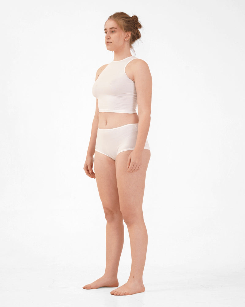 Organic Cotton Boyshorts- White (Pack of 3) | Verified Sustainable Womens Underwear on Brown Living™