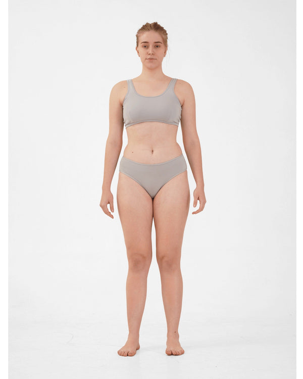 Organic Cotton Bra- Ice Grey | Verified Sustainable Womens Top on Brown Living™