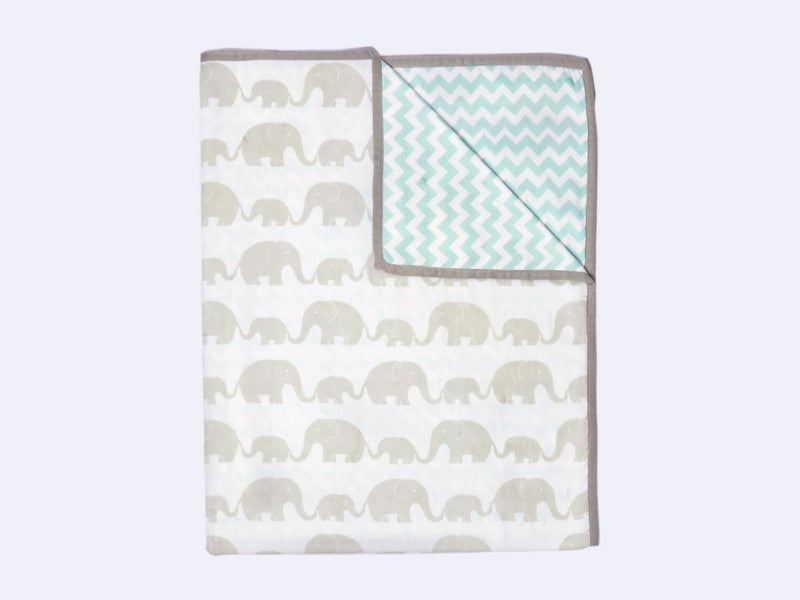 Buy Organic Cotton Dohar - Elephant Parade | Shop Verified Sustainable Baby Bed Protectors on Brown Living™