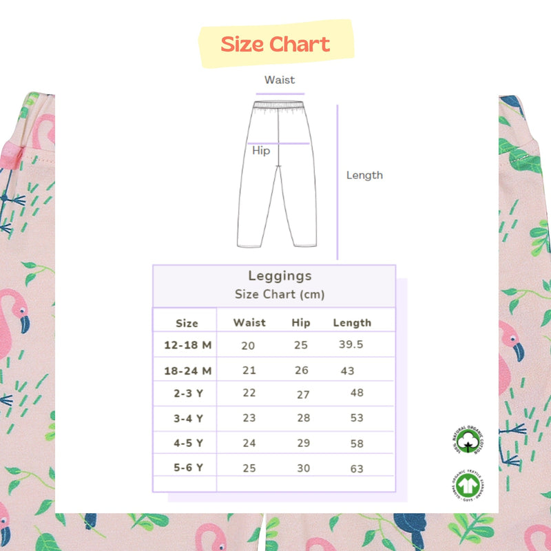 Organic Cotton Leggings- Flamingo Forrest | Verified Sustainable Girls Leggings on Brown Living™