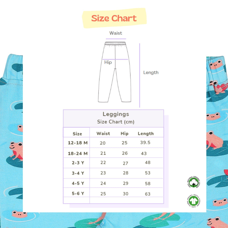 Organic Cotton Leggings- Frog & Lotus | Verified Sustainable Girls Leggings on Brown Living™