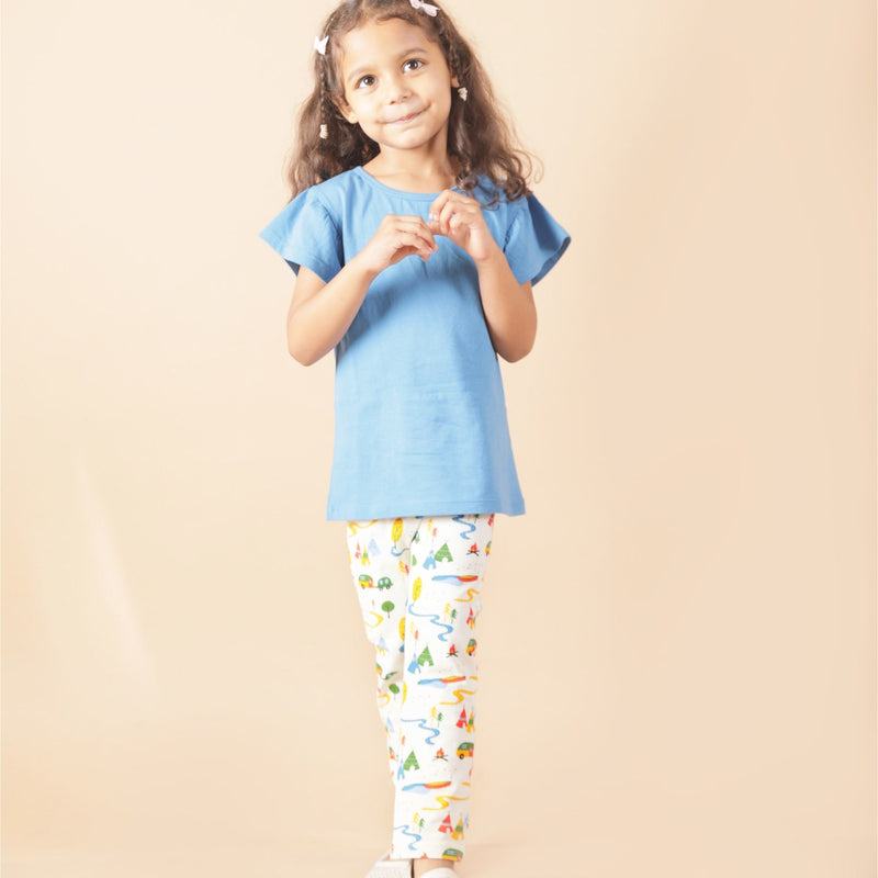 Organic Cotton Leggings- Happy Camping | Verified Sustainable Girls Leggings on Brown Living™