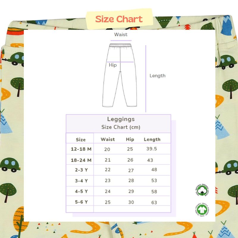 Organic Cotton Leggings- Happy Camping | Verified Sustainable Girls Leggings on Brown Living™