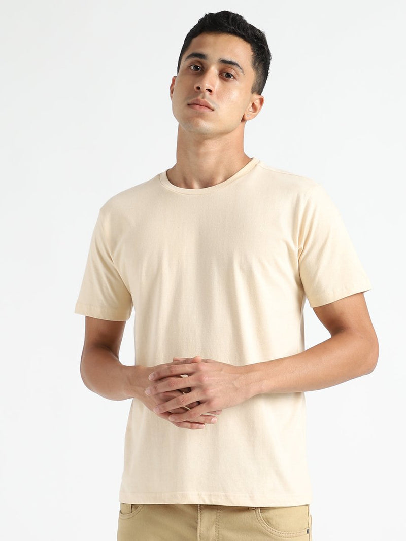 Buy Organic Cotton & Naturally Dyed Rust Cream Men'sT-shirt | Shop Verified Sustainable Mens Tshirt on Brown Living™