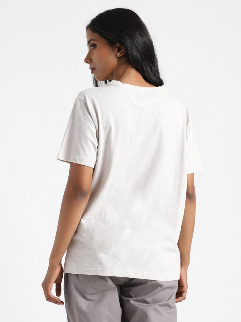 Buy Organic Cotton & Naturally Fiber Dyed Grey Melange Women's T-shirt | Shop Verified Sustainable Womens T-Shirt on Brown Living™