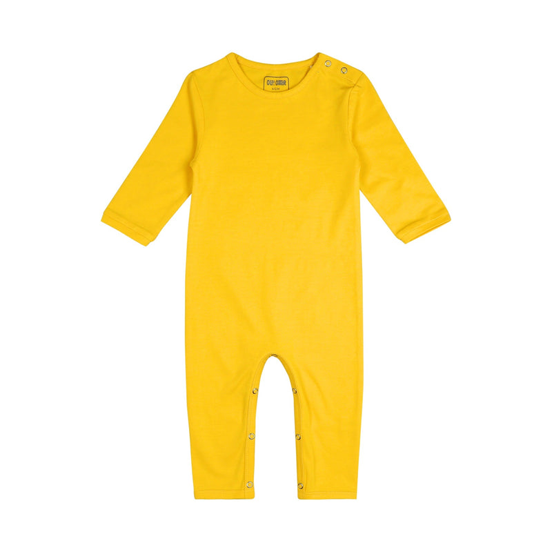 Organic Cotton Romper- Dandelion Yellow | Verified Sustainable Kids Sleepsuits on Brown Living™