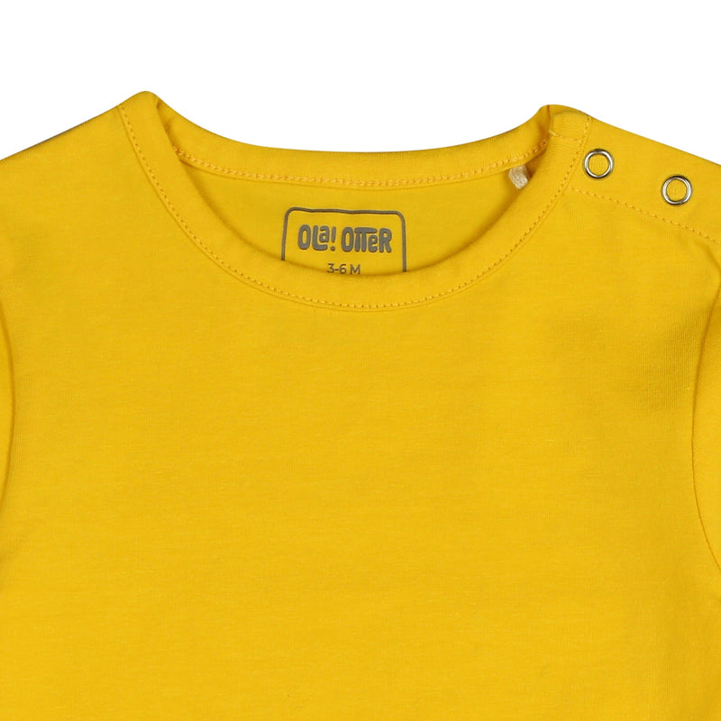 Organic Cotton Romper- Dandelion Yellow | Verified Sustainable Kids Sleepsuits on Brown Living™