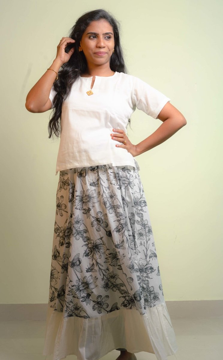 Buy Organic cotton skirt | Long Skirt | Shop Verified Sustainable Womens Skirt on Brown Living™