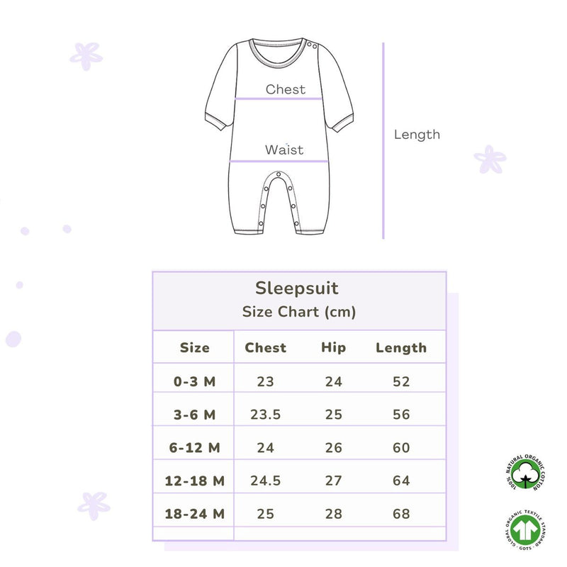 Buy Organic Cotton Sleepsuit- Free Float | Shop Verified Sustainable Kids Sleepsuits on Brown Living™