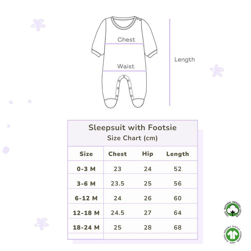 Buy Organic Cotton Sleepsuit with Footsie- Gummy Birds | Shop Verified Sustainable Kids Sleepsuits on Brown Living™