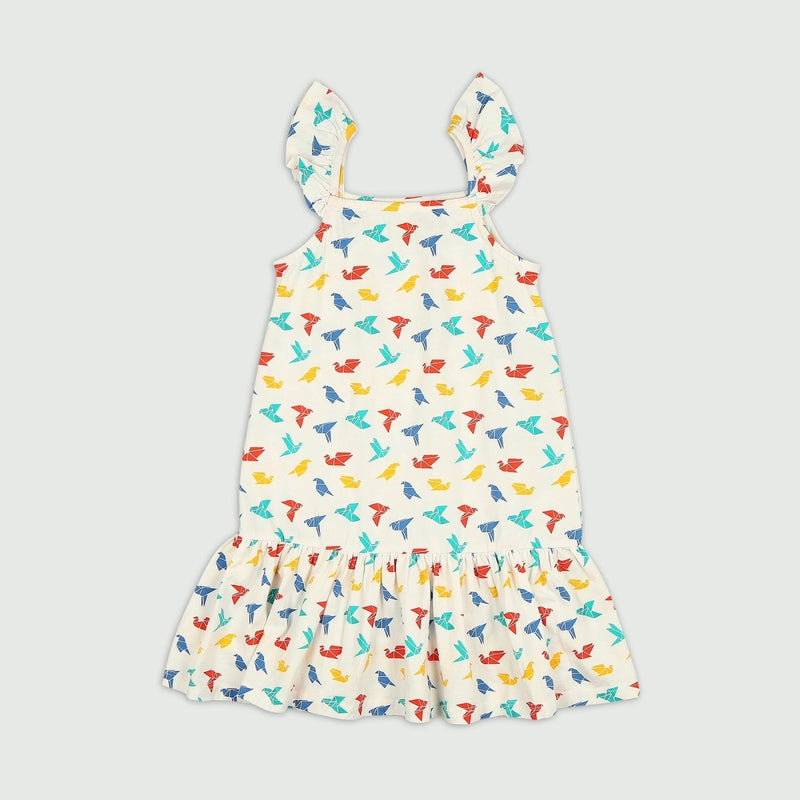 Buy Organic Cotton Strap Dress- Gummy Birds | Shop Verified Sustainable Kids Frocks & Dresses on Brown Living™