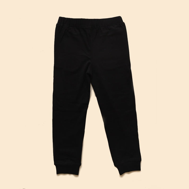 Buy Organic Cotton Unisex Joggers- Black | Shop Verified Sustainable Kids Pajamas on Brown Living™