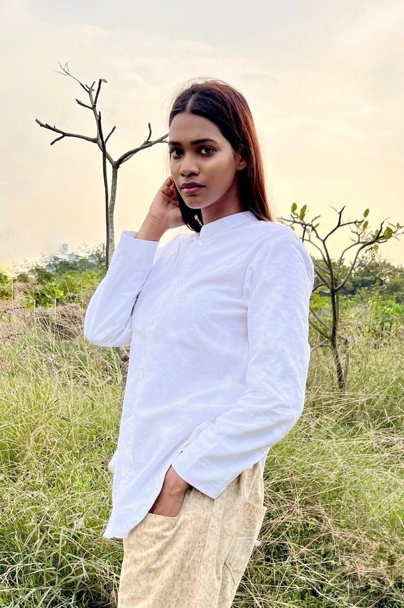 Buy Organic Cotton White Shirt | Summer Shirt for women | Formal Shirt | Shop Verified Sustainable Womens Shirt on Brown Living™