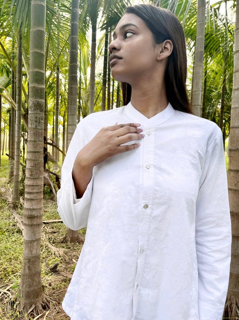 Buy Organic Cotton White Shirt | Summer Shirt for women | Formal Shirt | Shop Verified Sustainable Womens Shirt on Brown Living™